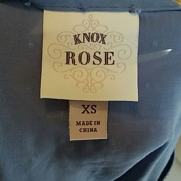 Knox rose boho tassle paisly periwinkle blouse - Picture 7 of 8